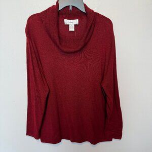 NWT Norton Womens Ruby Red Turtleneck Sweater Size 1X